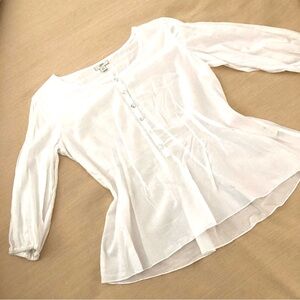 Vintage JJill Summer 100% cotton white blouse/tunic